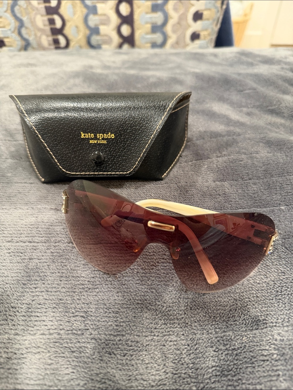 Y2K Kate Spade Shield Sunglasses with Black Case